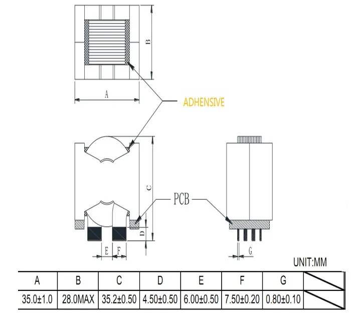 Leistung Pq Ikp Karton Ikp-PT-Pq Serie Flachdraht Induktor SMD Transformator