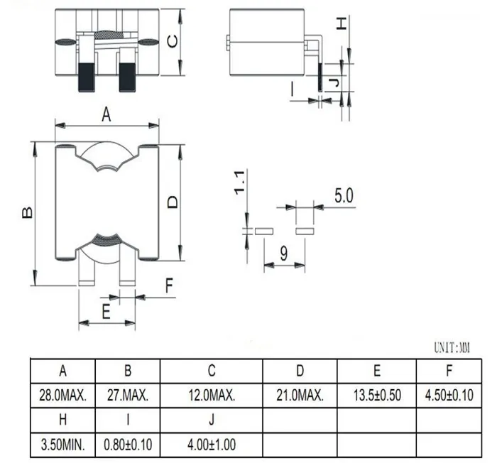 Leistung Pq Ikp Karton Ikp-PT-Pq Serie Flachdraht Induktor SMD Transformator