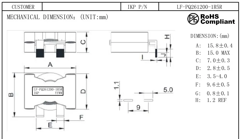 Ikp Electronics produziert Hochfrequenz-Leistungsinduktor mit Flachdraht