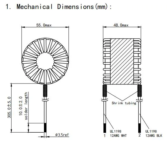 Ausgang Common Mode Choke Inductor für Automobil-AC/DC-Wandler