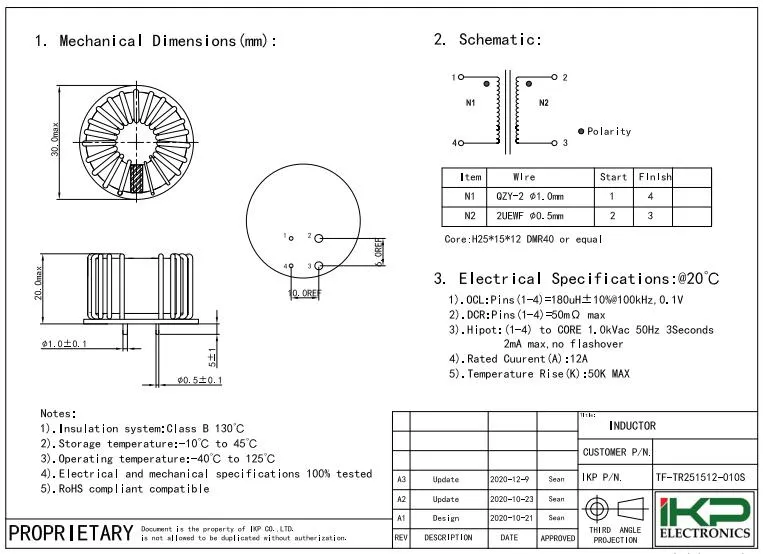 180uh EMI Magnetische Komponenten