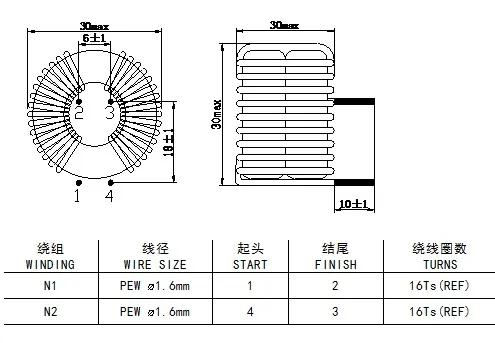 10A Nanocrystalline Core Common Mode Choke Induktor mit Basis