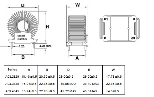 Horizontale Common Mode Choke Coil Induktor mit Basis