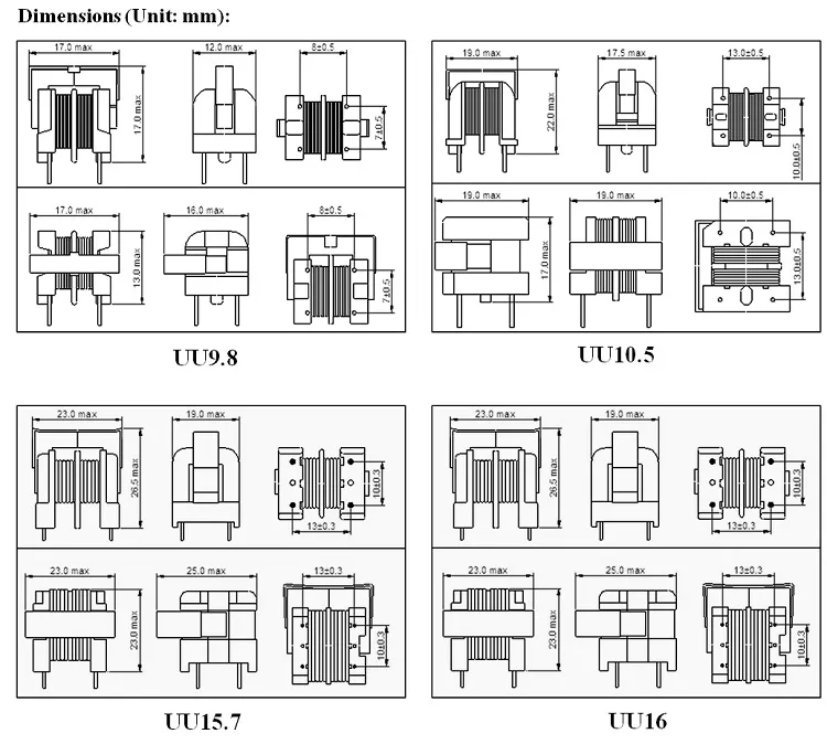 Uu9.8/Uu10.5/Uu15.7/Uu16 Typ EMI-Schmerzinduktoren für den allgemeinen Betrieb