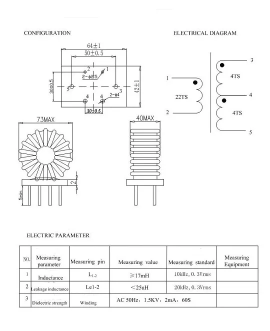 Amorph-Core Common Mode Coil Induktor mit RoHS-Zertifizierung