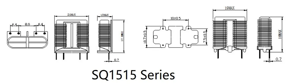 Sq1515-Serie Flachdraht-Gemeinsame-Modus-Schluckspulen für EMI/EMC