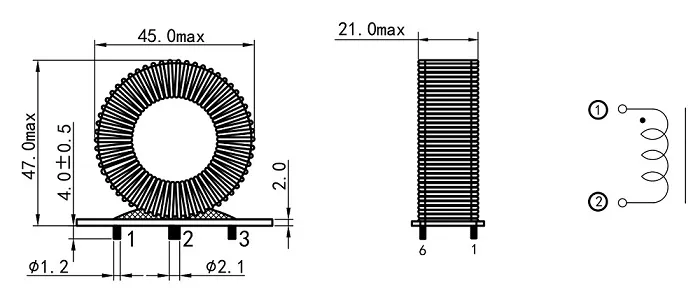 Toroidal Sendust Kern Litz Draht Differential Mode Choke Spirale Induktor