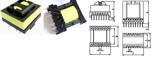 Etd-Typ Horizontale Hochfrequenztransformator für die Sicherheitsstromversorgung