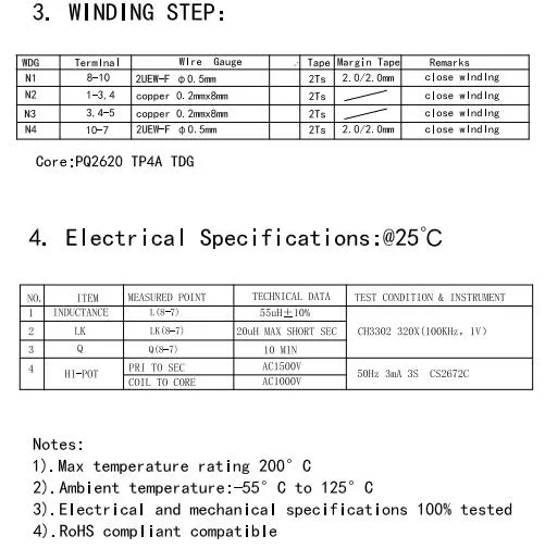 Elektrischer Leistungstransformator SMPS Hochfrequenztransformator