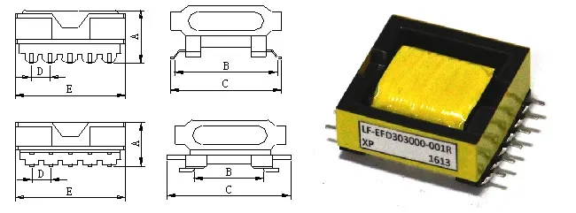 Hochfrequenzstromtransformator für Solarenergie des Typs Efd30