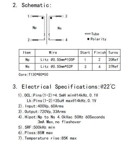 Amorpher Kern Hochfrequenz-Ringkerntransformator, UL/Ce/RoHS-zertifiziert