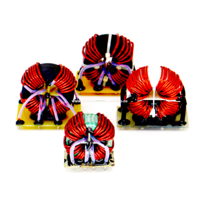 Customized 4 Phase Fixed Common Mode Power Line Choke Inductors for 4 Line applications mount on PCB